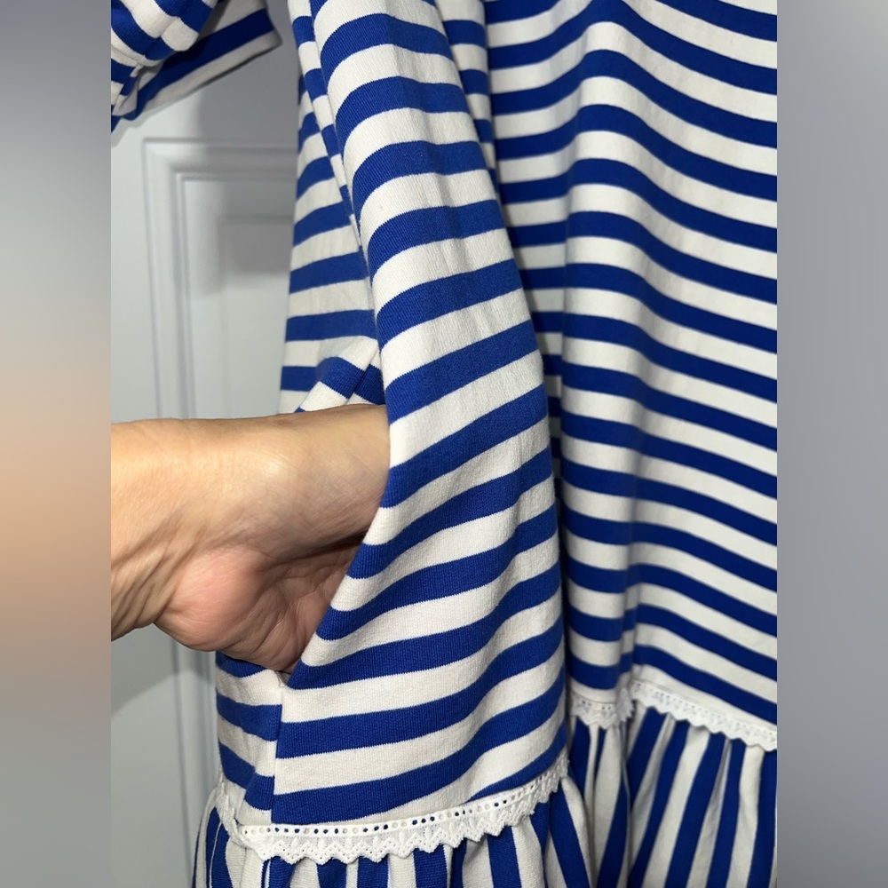 Umgee royal blue and white striped mini dress size medium - Picture 9 of 12